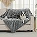 Yaning Waterproof Blanket for Bed Couch Sofa, Soft Liquid Pee Proof Pet Blanket for Dog Puppy Cat, Reversible Sherpa Fleece Furniture Protector (Grey, 60x80 inches)