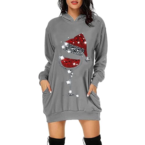 Robe décontractée à capuche pour femme à manches longues pour le quotidien
