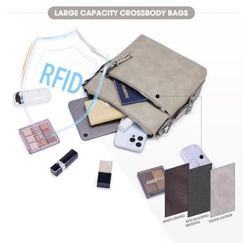 Roulens Mittel Damen Umhängetaschen, Leicht Damen Schultertasche aus Veganes Leder, Crossbody Bags für Frauen mit Verstellbar Abnehmbar Breiter Gurt