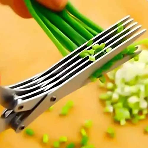 Tesoura para alimentos 5 Lâminas em inox p cortar legumes verduras horlaliças