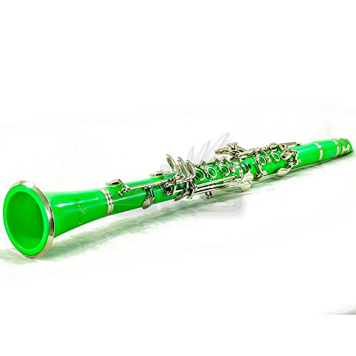 SKY Green ABS Student Bb Clarinet with Case, Mouthpiece, 11 Reeds, Care kit and more