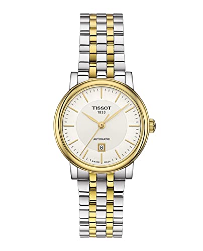 Tissot Womens Carson Auto Stainless Steel Dress Watch Yellow Gold 1N14,Grey T1222072203100 #TOP19