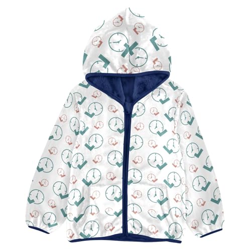 Color Alarm Clock Girls Fleece Jacket Girls Fall Jacket Girls Zip Up Hoodie Girls Sherpa Jacket 2-10T