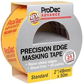 ProDec Advance ATMT003 48mm (2 inch) x 50m Precision Edge Multi Surface Painters Masking Tape for Razor Sharp Lines with No Paint Bleed For Indoor Painting and Decorating,Yellow