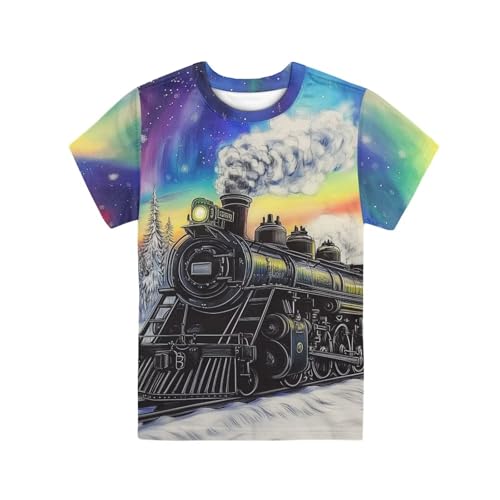 Image of WELLFLYHOM Kids Tshirts Girls Boys Short Sleeve Crewneck Tees Shirts Casual Sport Pullover Tops Size 3-16 Years