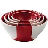 Chef'n SleekStor Pinch Pour Prep Bowls, Cherry Color