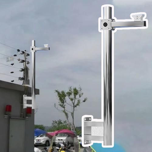 Support camera exterieur poteau de 1.5m anti-vandalisme pour toit
