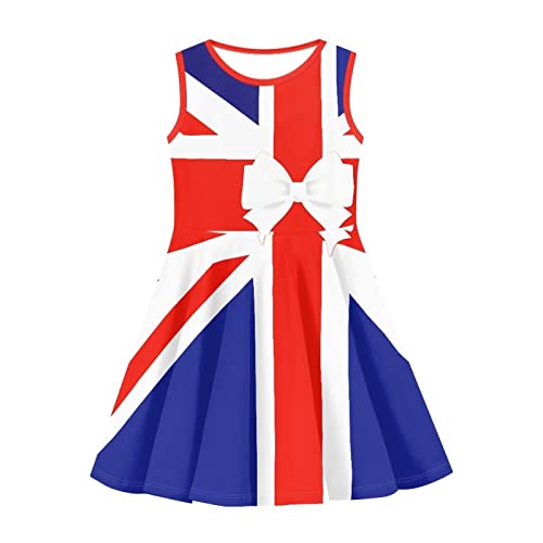 INSTANTARTS Girls Tank Dresses Stretch Round Neck Swing Midi Dress Lightweight Knee Length Skater Dress4