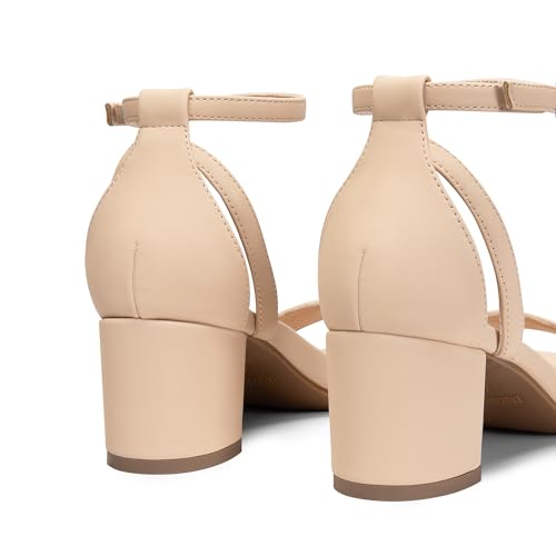 DREAM PAIRS Women's Chunky Low Heels Open Round Toe Ankle Strap Block Heels Party Dress Wedding Sandals4