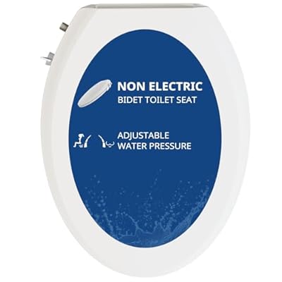 Toilet Bidet Seat Elongated, Non-Electric Bidet Seat, Swash Seat with Adjustable Water and Dual Nozzle System for Bathroom, Easy Installation, White Bidet Attachment