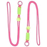 PATIKIL Geflochtene Schlüsselband 2 Stück Geflochtener Schlüsselanhänger mit Metallclip, Rosarot & Grün