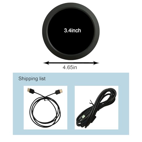 Image of VSDISPLAY 3.4 Inch Round LCD Monitor 800x800 Circle Display,Black | for PC Case Secondary Screen Monitoring Computer PC Case Data