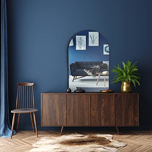 Sixty Times - Arch Mirror - 24" X 36" Inch - Black Arched Mirror, Wall Mounted, Boho Or Modern Bathroom, Wall Decor For Entry, Hallway Or Mantle Fireplace #TOP4