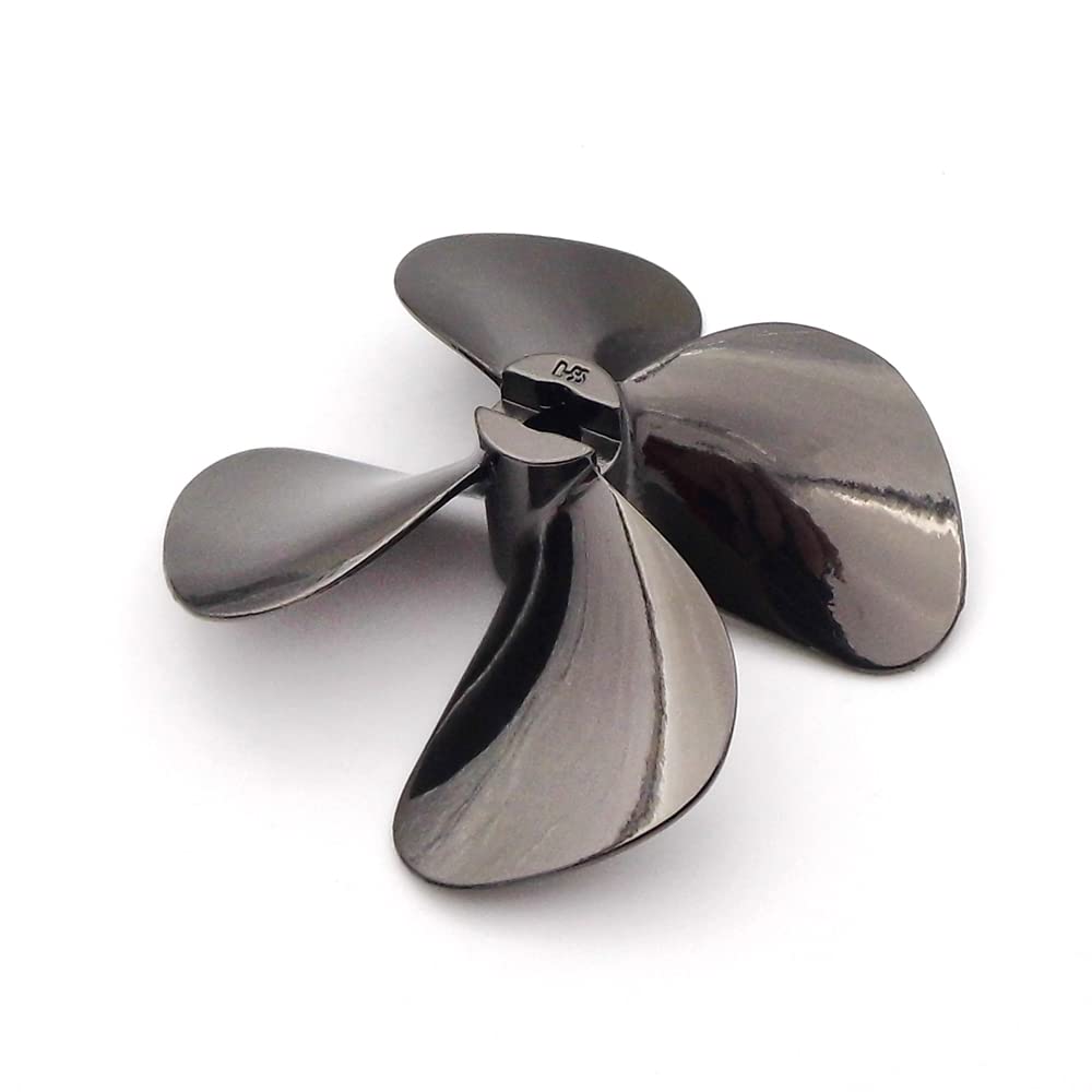 Hélice de Bateau RC à 7 pales M4, Accessoires en cuivre de 28mm for échelle de Bateau RC, Porte-Avion Marin, modèle de Bateau de pêche sous-Marin, Arbre de 4mm(1PC Left Hand