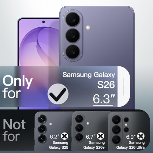 Image of JETech Magnetic Cover Case for Samsung Galaxy S26, Compatible with MagSafe, Camera Lens Full Protection, Translucent Matte Back Shockproof Phone Cover (Cobalt Violet)