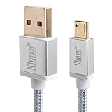 Shazo Micro USB Cable, 3ft Premium Braided Micro USB Cable High Speed USB 2.0 A Male to Micro B Sync/Charging Cables 10000+ Bend Lifespan for Samsung, HTC, Motorola, Nokia, Android Smartphones, PS4