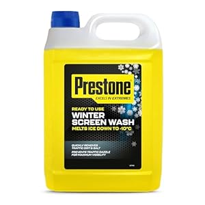 Prestone Screenwash, Ready To Use Screen Wash For Cars – Winter, High Performance Cleaning With Streak Free Formula, Maximum Visibility Winter Windscreen Washer Fluid, Removes Stubborn Dirt, 5L Bottle