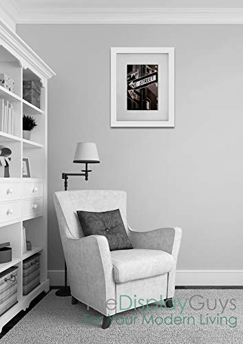 The Display Guys –– Solid Pine Wood Picture Frame With Tempered Glass & Mat – Wall Mounting – 16" X 20" - White - 4 Pack Value Set #TOP3