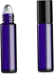 HONMEET Subembalaje de Botellas de Esencial Juego de 24 Piezas Botella de Vidrio con Roll-on para de Perfume de 5 Ml Color Azul