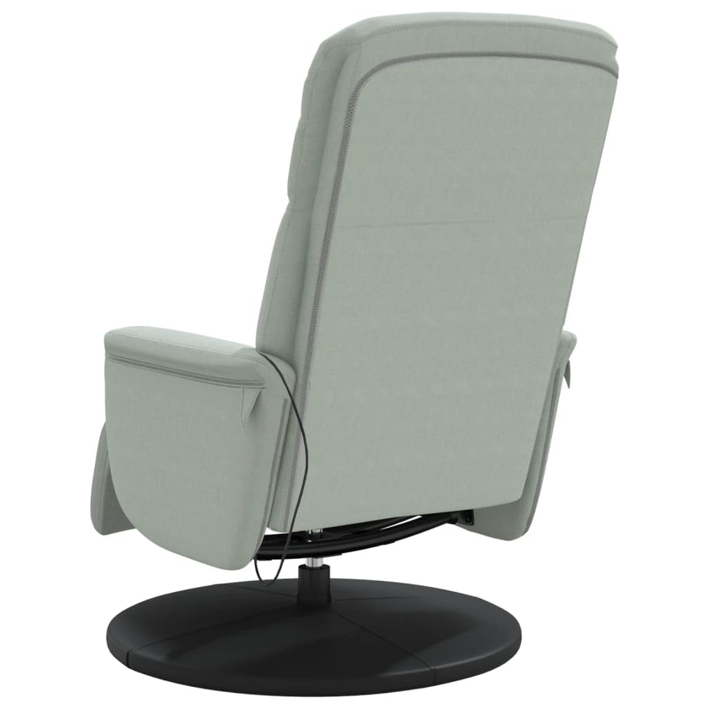 vidaXL Fauteuil Inclinable de Massage Repose-Pied, Siège avec Accoudoirs, Chaise de Relaxation avec Dossier Salon, Moderne, Gris Clair Velours