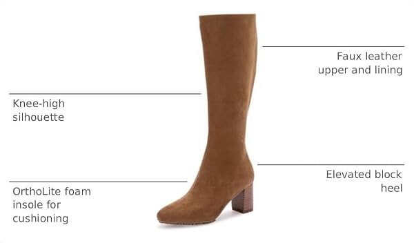 Aerosoles Women's Brynn Knee Boots, Tobacco Faux Suede, 7W by Aerosoles - Used condition - Image 3