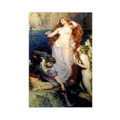 Toile Herbert James Draper Les perles d'Aphrodite 30x45 cm haute définition
