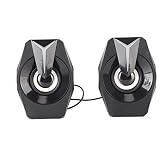 Altavoz con Cable, Entrada de Sonido de 3,5 Mm, Control de Volumen Portátil, Graves Profundos, Altavoz Alimentado por USB, Luces RGB, Sonido de Alta Fidelidad para Jugar (Negro)