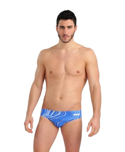 ARENA Performance Men's Marbled Swim Brief Chlorine Resistant MaxLife Swimsuit Practice Pool Training Bathing Suit