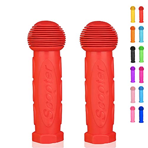 OTFAITP Scooter Grip Handlebar 1 Pair Bicycle Grip Fit for 2-3-4 Wheels Kids Scooter & Bike, Red
