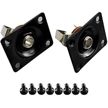 2PCS Square Jack Output Plate Guitar Bass Jack Socket for Electric Guitar Parts and Accessories Black
