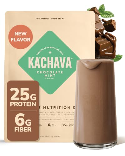Ka’Chava Whole Body Meal Shake Chocolate Mint 2 lb – Vegan Protein Powder with 85+ Superfoods &amp; Greens – Plant-Based Meal Replacement with Probiotics &amp; Digestive Enzymes – Gluten &amp; Dairy Free