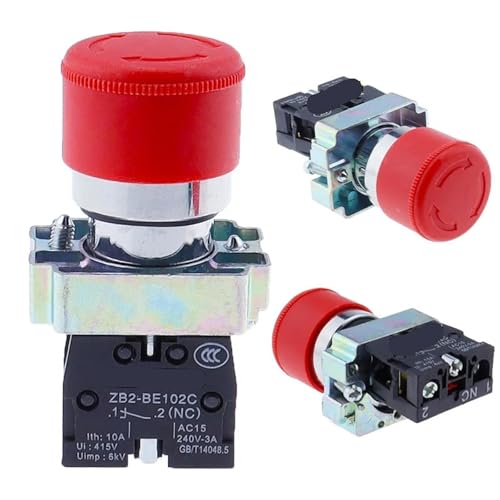 Bouton d'arrêt d'urgence 22mm avec contact 1NC XB2-BS442 pour coupure instantanée