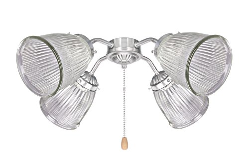 Image of Aspen Creative 23025-4A Contemporary Clear Ceiling Fan Glass Shade.2-1 /8 inchFitter.Size:4-1 /4 inchD x 5 inchH.4Pcs /Pack