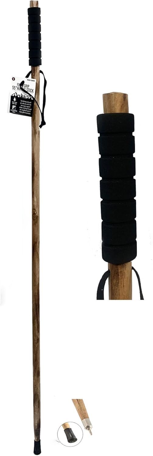 Amazon.com : SE 55-Inch Foam Grip Wooden Hiking, Walking, Trekking