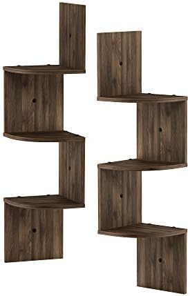 FURINNO Wall Mounted Shelves, Wood, French Oak Grey, one size
