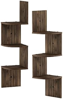 FURINNO Wall Mounted Shelves, Wood, French Oak Grey, one size