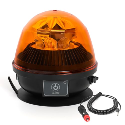 Faro de advertencia LED ámbar de 12/24V con 3 patrones intermitentes para vehículos comerciales
