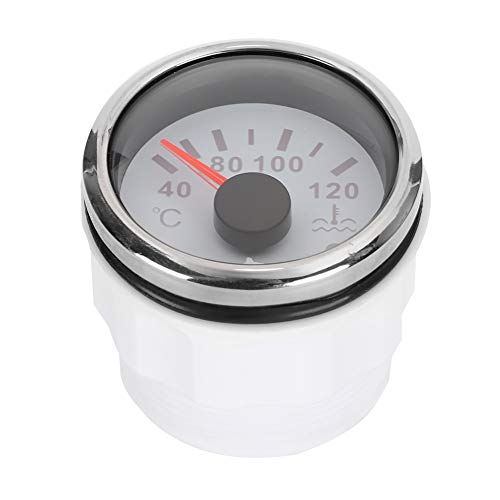 Yctze Jauge de Température de L'eau de Refroidissement Instrument Automatique Marin de Remplacement Adapté pour Capteur de Voiture et Bateaux EU pour Jauge Temperature eau 24v kus(Cadran blanc)