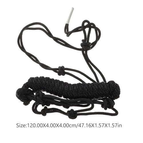 Cabestro para caballos negro de poliéster con cuerda trenzada flexible 2