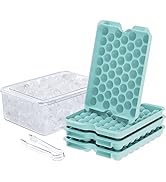 Korlon Round Ice Cube Tays, 159 PCS X 1 IN Circle Ice Cube Tray with Lid and Bin for Freezer, Ice...