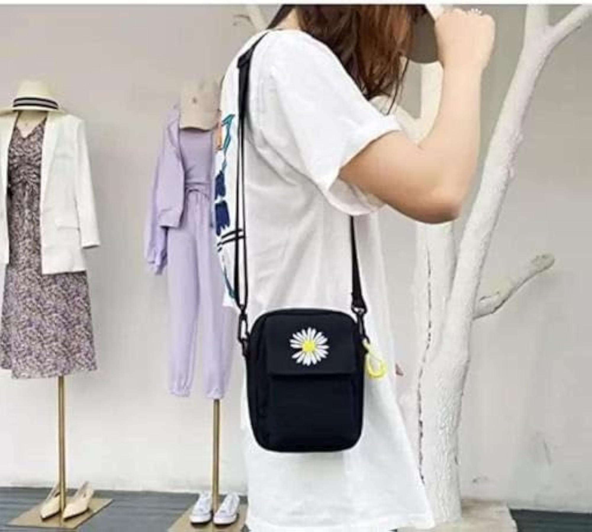Handmade Cotton Canvas Bag for Girls and Women, Adjustable Strap