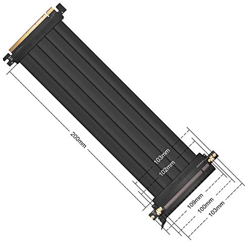 EZDIY-FAB Nuovo PCI Express PCIe3.0 16x Cavo Flessibile Scheda di Estensione Scheda Adattatore Scheda ad Alta velocità con Riser-20cm 180 Gradi