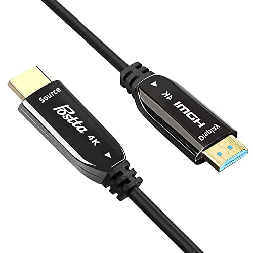 Postta 90 m langes Glasfaser-HDMI-Kabel unterstützt 4K/60Hz, 18 Gbit/s, 4:4/4:2:2/4:2:0, HDCP 2.2 Cover
