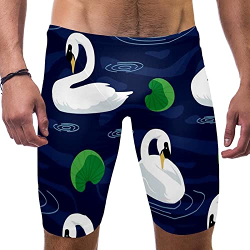 Swim Jammers HUI JIN SHOP bañador de diseño elegante Swan para carreras de natación de hombres