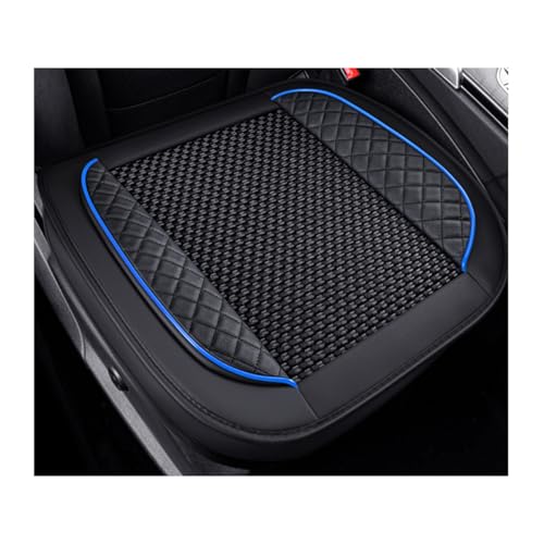 FALVFUN Front Car Seat Cover, Ice Silk Anti-Slip Full Wrap Vehicle Driver Seat Bottom Protectors, Waterproof Breathable Automotive Chair Cushion Pad, Universal for SUV RV Truck (Black/Blue)