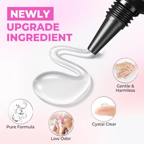 Image of UNA GELLA Gel Nail Glue No U /V Light 15ml Super Strong Nail Glue for Press On Nails & Clear Acrylic Nails Tips Air-dry Strong-hold Formula