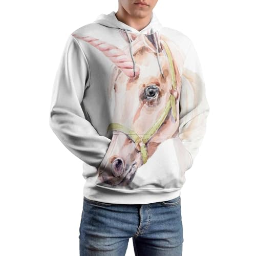 Sweatshirt Licorne Blanche avec Capuche et Manches Longues Pull Doux UMENG Taille S