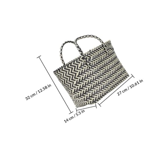 Panier tressé plastique grosse capacité avec anse robuste de rangement