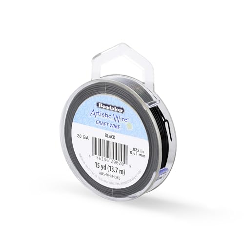 Image of Artistic Wire, 20 Gauge Tarnish Resistant Colored Copper Craft Wire, Black, 15 yd
