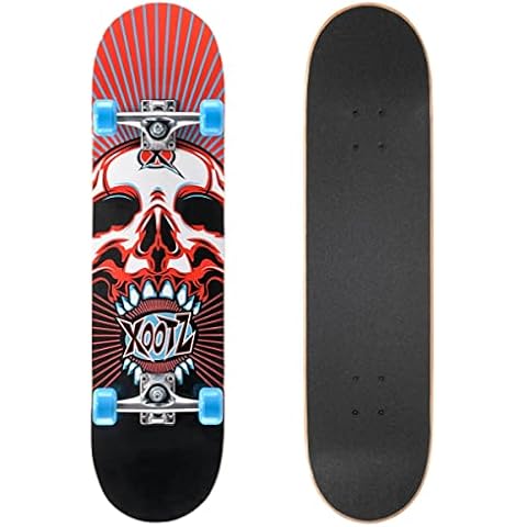 Xootz Kids Skateboard, Double Kick Trick Skate Board with Maple Deck, for Boys & Girls, Multiple Designs , 31 inch Cover